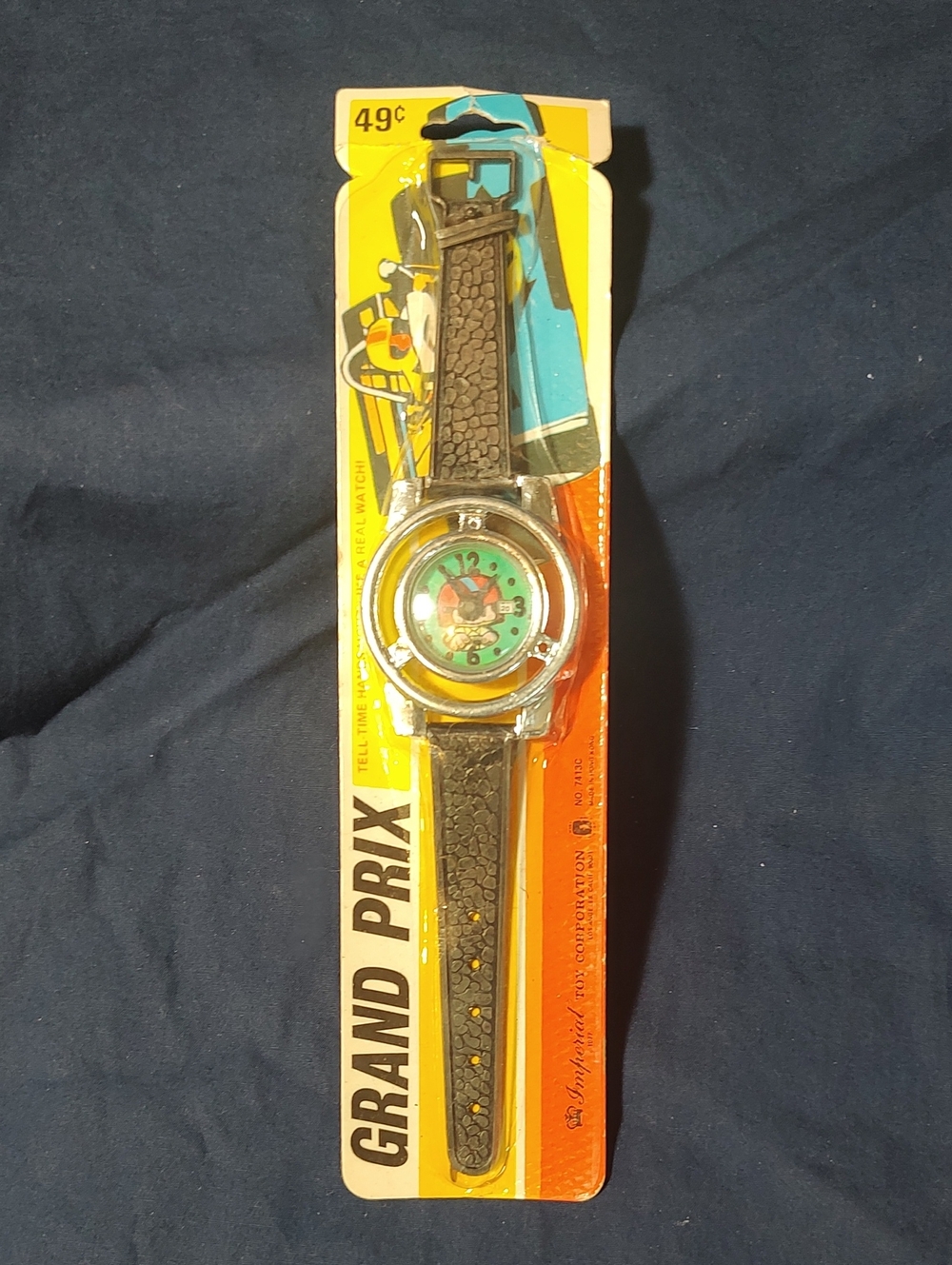 Vintage 1970s Carded Grand Prix Toy Watch - New Old Stock Imperial Toy
